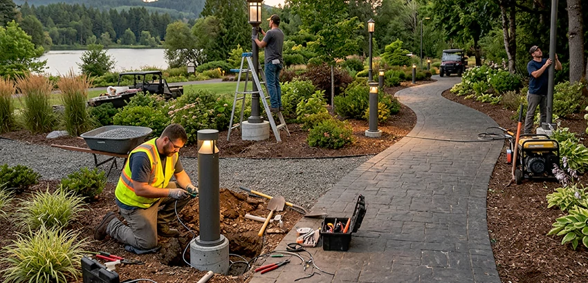 Landscape Post, Pole, and Bollard Lighting Installation in Deland